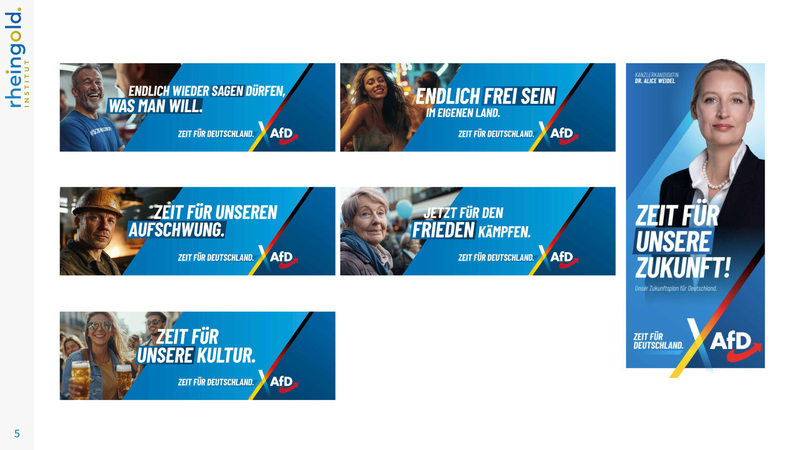 Beispiele der Plakate für die Bundestagswahl 2025 von der AFD